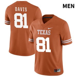 Texas Longhorns Men's #81 Juan Davis Authentic Orange NIL 2022 College Football Jersey UKH54P7Z